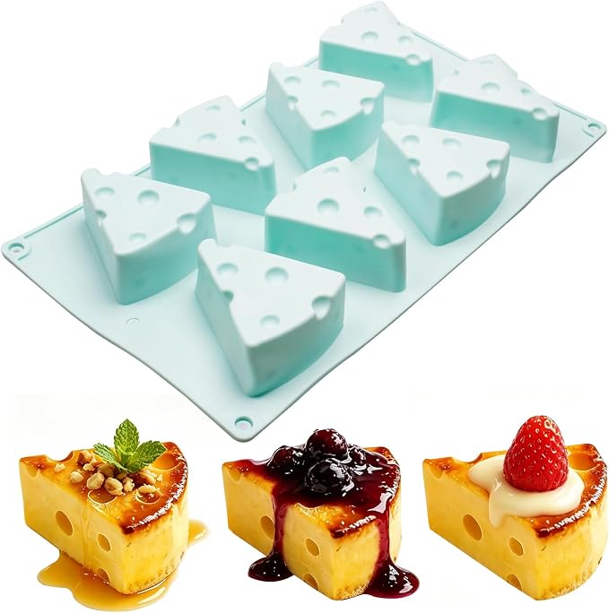 Cheese Silicone Molds for Mousse Cake, 8-Cavity 3D Cheese Cake Baking Tray for by Fchil
