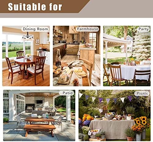 Fitable Nature Faux Linen Tablecloths Rectangle 60 x 84 Inch - 2 Pack
