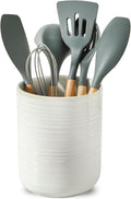 HASENSE Large Utensil Holder, 7.4" x 6.2" Ceramic Utensil Holder by Hasense