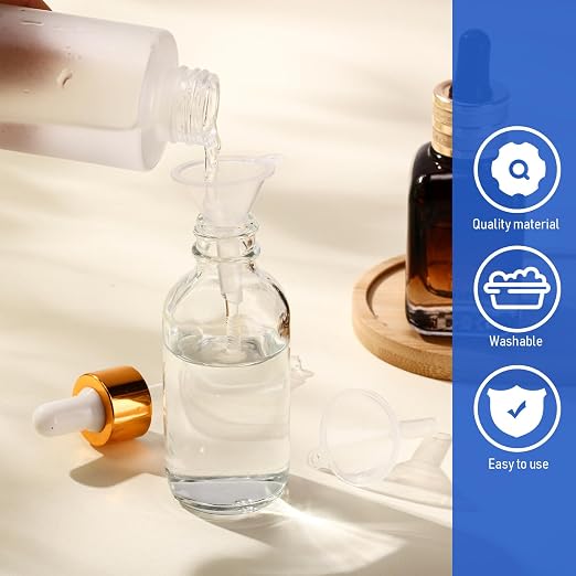 Hoolerry 100 Pcs Small Funnel for Filling Small Bottles Clear Plastic Mini - Image 4