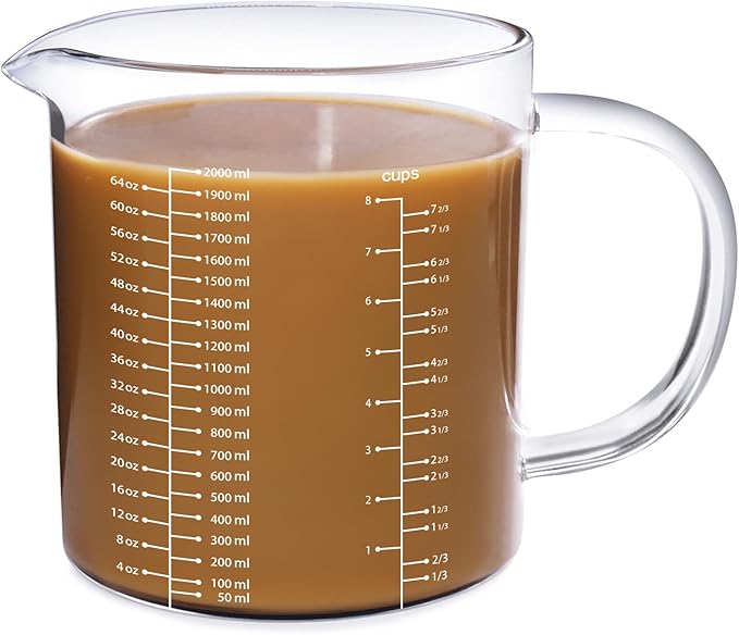 77L Glass Measuring Cup, High Borosilicate Glass Measuring Cup by 77L