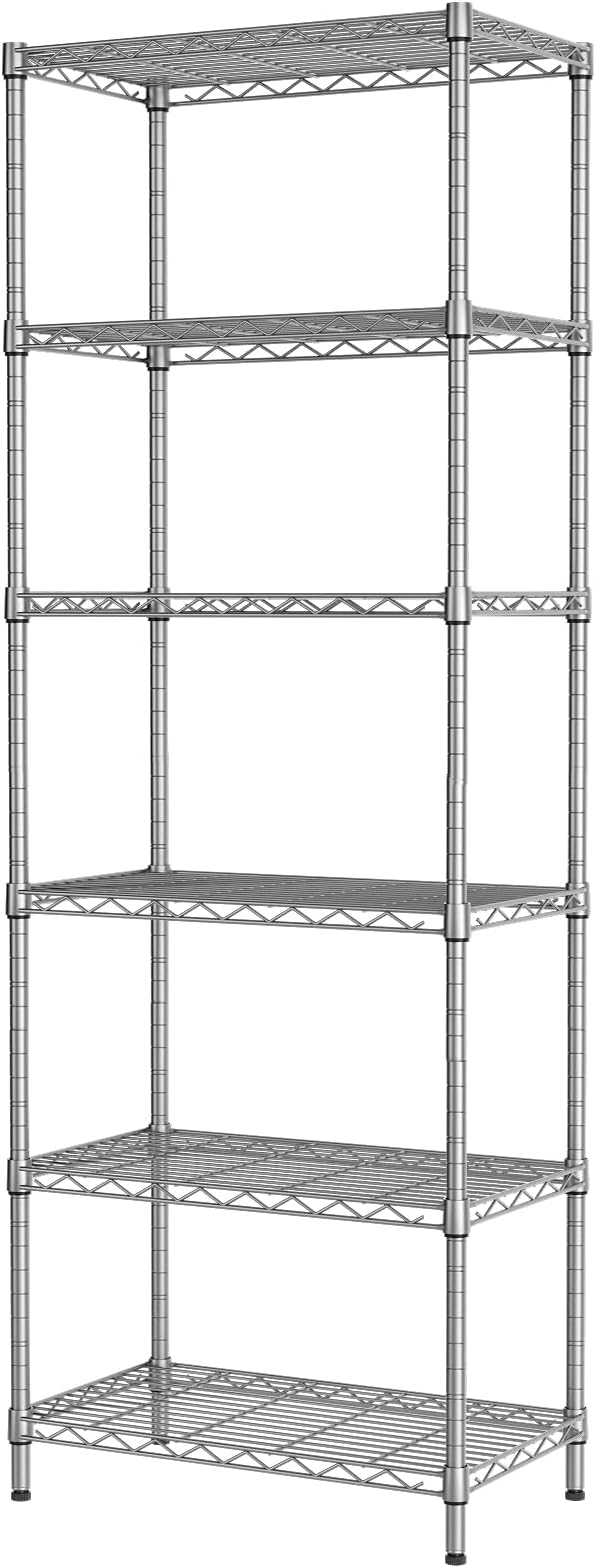 SINGAYE 6 Shelf Wire Shelving Unit Adjustable Metal Shelves Standing Bathroom by SINGAYE