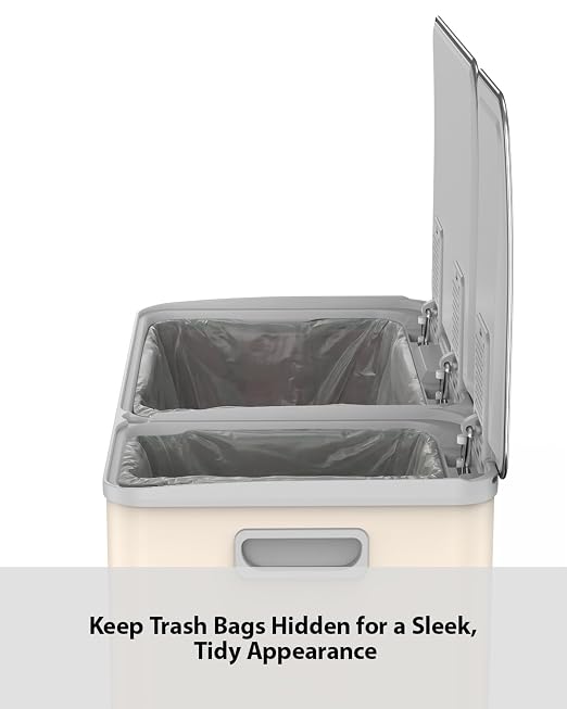 Lovewind Double Trash Can Kitchen, 13+5.5 Gallon Stainless Steel Dual Trash and - Image 6