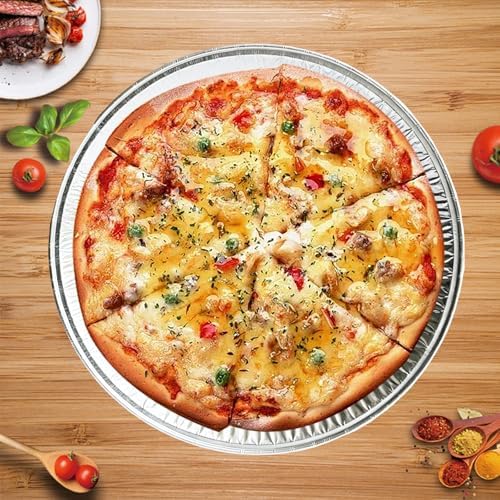 10 Pack Aluminum Disposable Pizza Pans 12Inch Round Foil Pizza Trays
