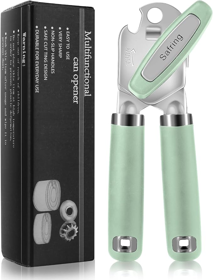 Safring Can Opener Manual, Heavy Duty Handheld Strong Can Opener by Safring
