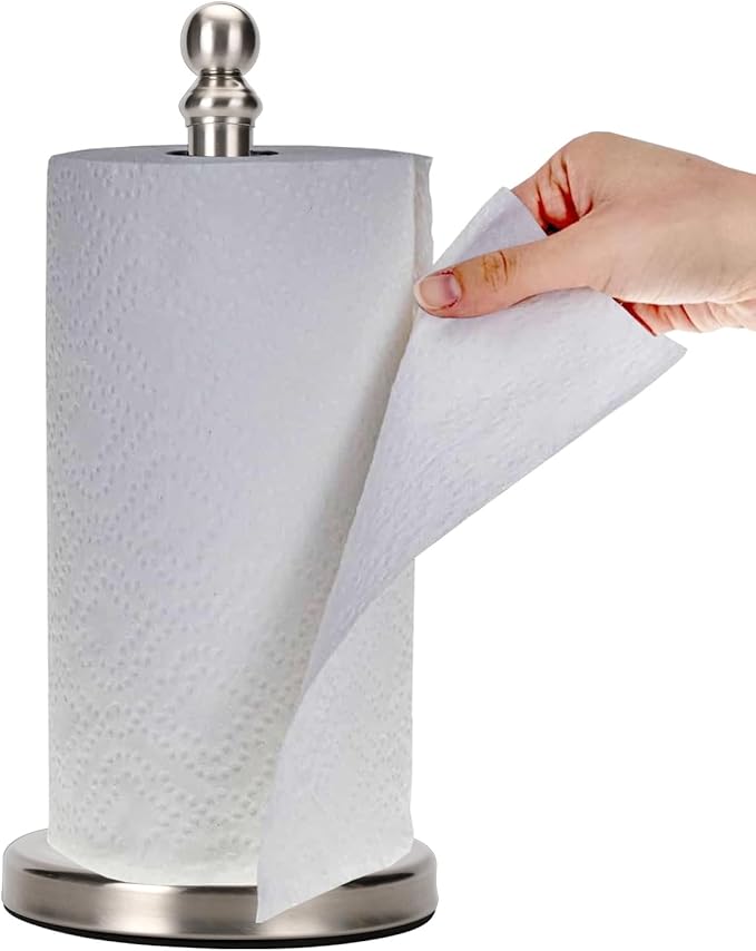 Paper Towel Holder Countertop, Standing Paper Towel Roll Holder by Exilon