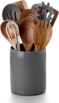 Nucookery Utensil Holder, 6.4" Ceramic Kitchen Utensil Holder by Nucookery