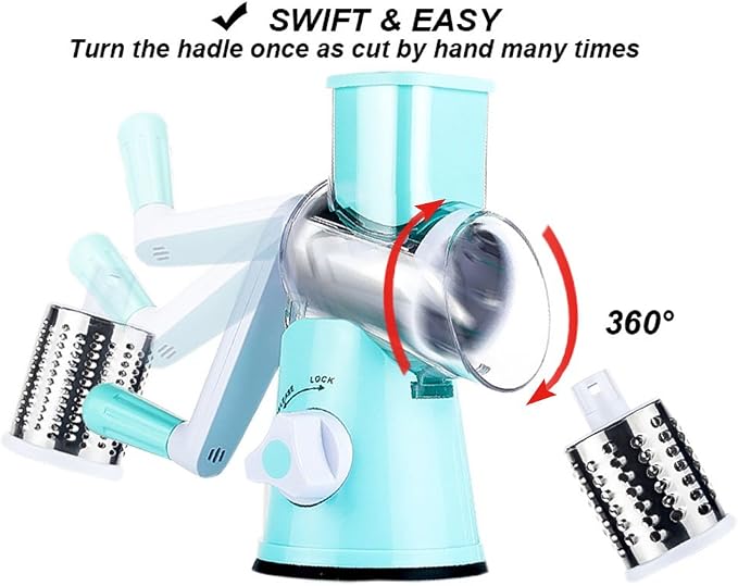 Cambom Rotary Cheese Grater Hand Crank Cheese Shredder - Image 8