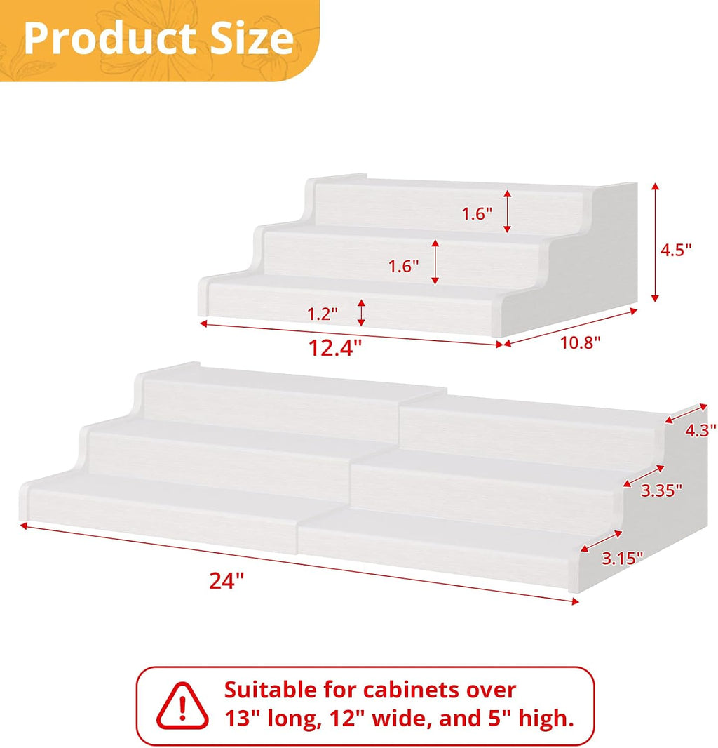 3-Tier Expandable Bamboo Can Organizer for Pantry, Holds 24 Cans