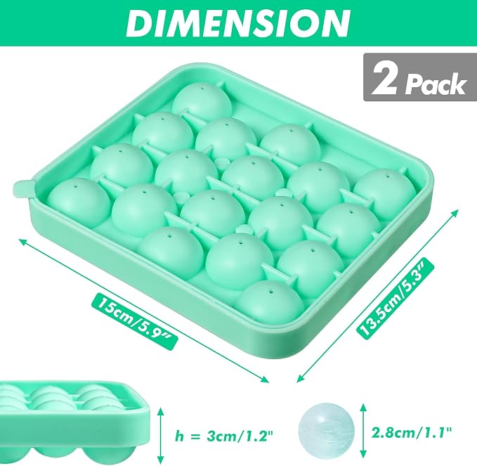 Webake 2 Pack Sphere Ice Cube Trays - Image 2