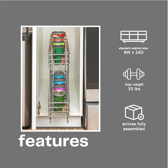 Household Essentials Chrome 2-Tier Sliding Cabinet Organizer - Image 11