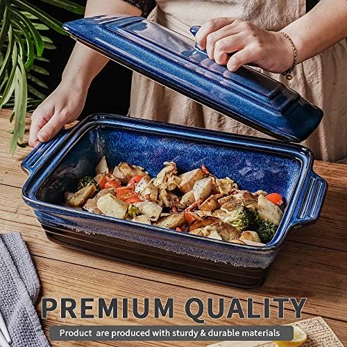 KOOV Ceramic Casserole Dish with Lid, 9 x 13 Inches