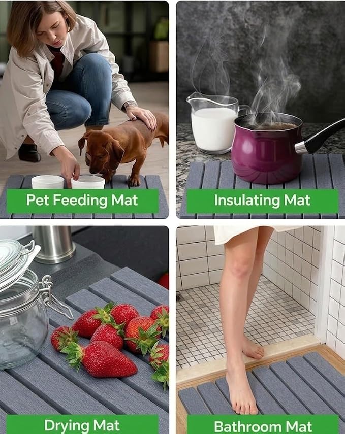 Stone Drying Mat for Kitchen Counter 16x24 Inch, Diatomaceous Dish Drying Mat - Image 5