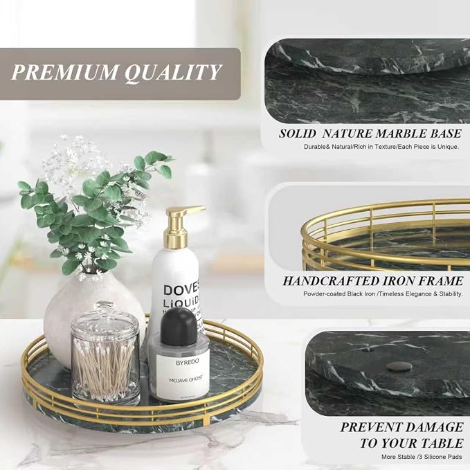 Green Marble Lazy Susan Turntable - Image 6