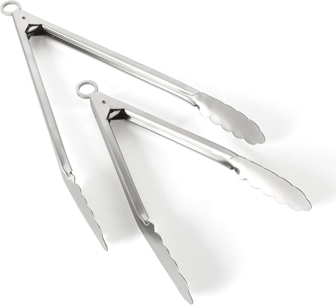 Martha Stewart Richburn 2-Piece Stainless Steel Tongs Set – 12-Inch and 9-Inch by MarthaStewart