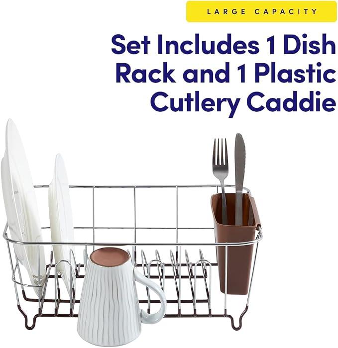 Dish Drying Rack & Cutlery Holder 2 Piece Set - Image 3