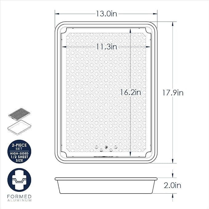Nordic Ware Naturals High Sided Half Sheet Pan - Image 5