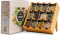 TILZ GEAR Wooden 3-Tier Spice Rack, 12 Filled Glass Jars, 12 Organic Spices by Tilz