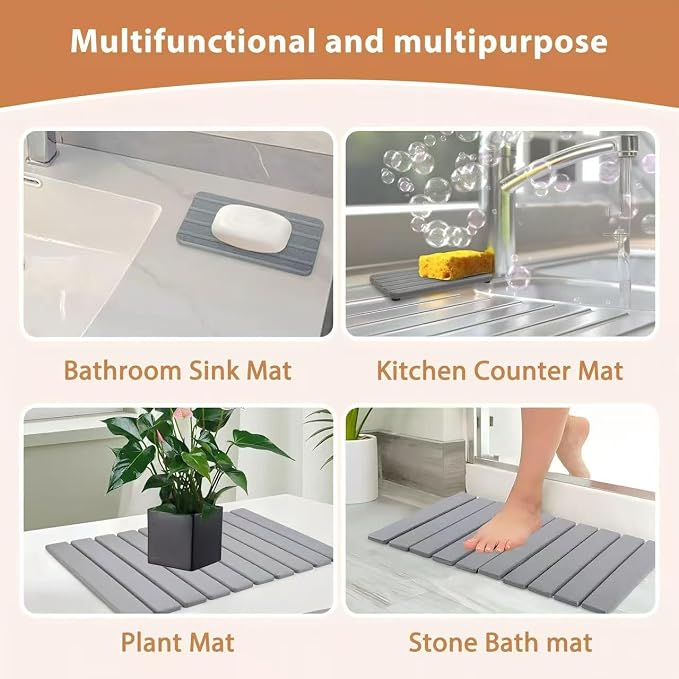 2 PCS Large Stone Dish Drying Mat - Image 7