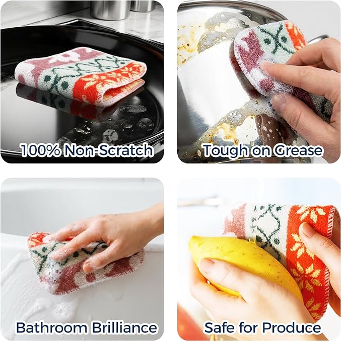 Amarelle GEN II Dish Washing Scrubbers 2-in-1, Made in Green Kitchen Scrubbers - Image 5