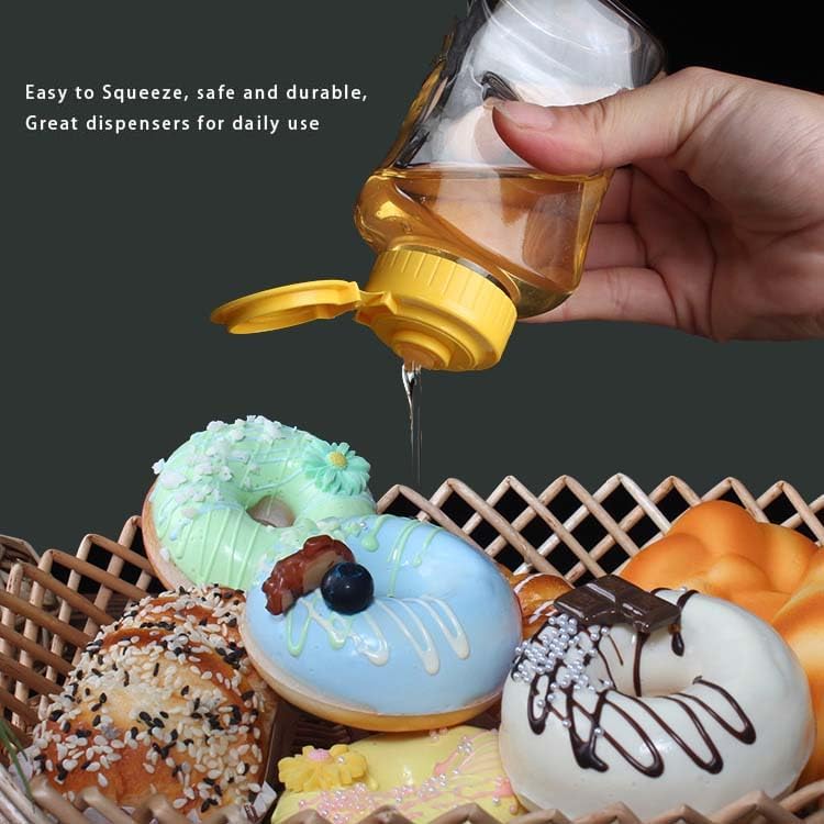 2 Pack Plastic Honey Bottles with Funnel, 180ml Squeeze Honey Jars