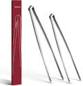 Precision Serrated Non-Slip Tips Cooking Tongs 2 Set, 18/8 Stainless Steel by COOCLAN