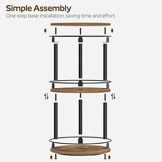YATINEY 3-Tier Lazy Susan Organizer, Rotating Spice Rack, Spinning Organizer - Image 5