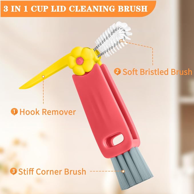 Wanme 3 in 1 Cup Lid Gap Cleaning Brush Set, Cup Lid Gap Cleaner, Home Kitchen - Image 2