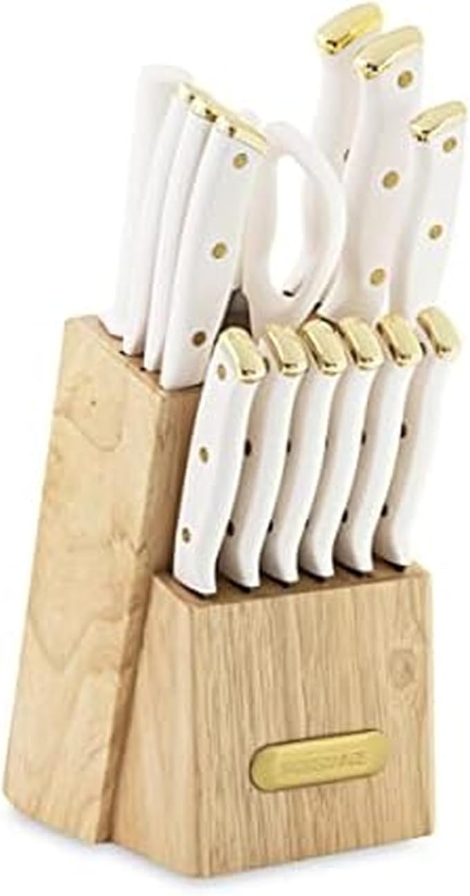 FARBERWARE 15-Piece Knife Block Set, Triple-Riveted High-Carbon Stainless Steel by Farberware