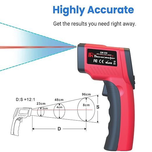 DEASOMIYE Infrared Thermometer Gun, -58℉～1022℉ Laser Thermometer Temperature Gun - Image 2