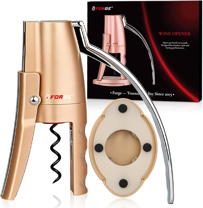 Forge Quality Compact Vertical Lever Corkscrew Wine Opener by Forge