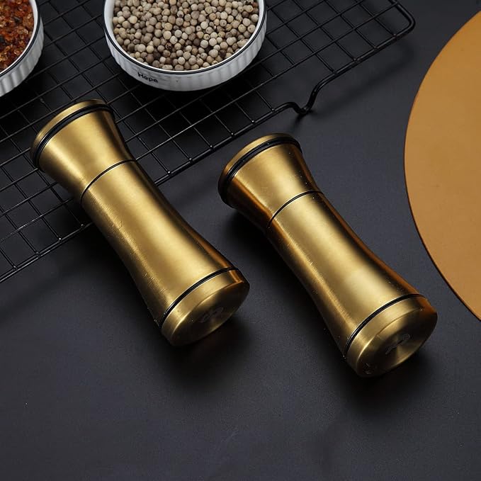 Kyraton Gold Salt and Pepper Shakers, Titanium Plating Stainless Steel Salt and - Image 7
