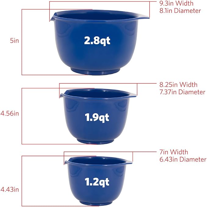 Glad Mixing Bowls with Pour Spout, BPA Free, Dishwasher Safe Plastic Kitchen - Image 3