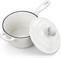 Homikit Small Cast Iron Pot, 1 Quart Enameled Cast Iron Sauce Pan by Homikit