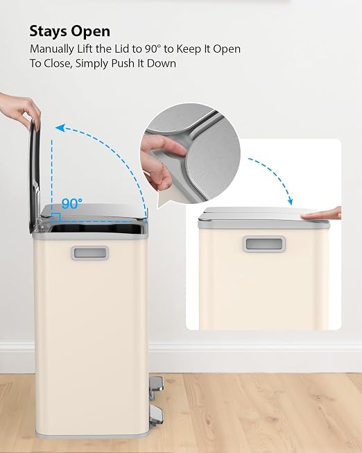 Lovewind Trash Can, 2 x 10.5 Gallon Garbage Can - Image 6