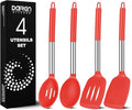 Pack of 4 Large Silicone Cooking Spatulas and Spoons, Slotted and Solid by DaiRenKitchen