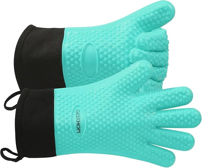 GEEKHOM BBQ Gloves Heat Resistant Oven Mitts by GEEKHOM