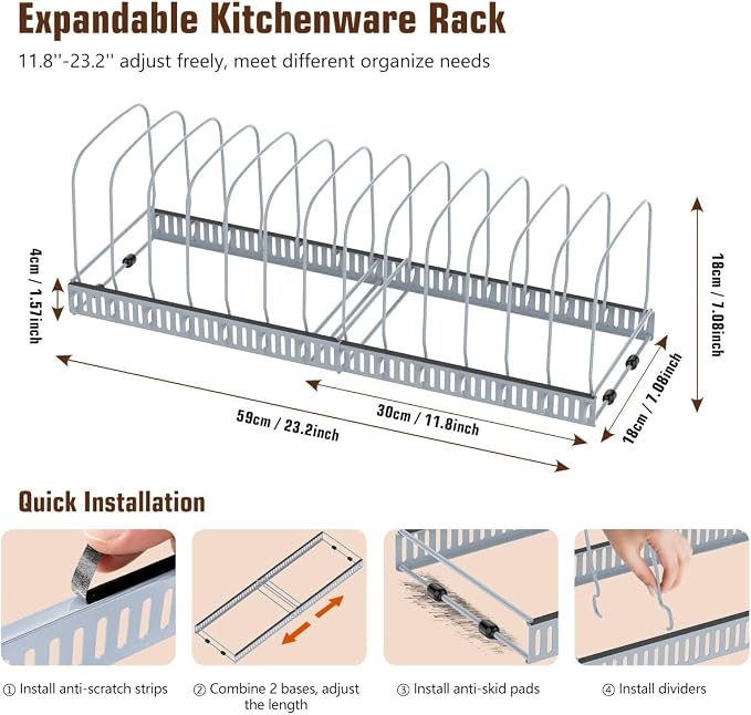Housolution Cutting Board Organizer Rack, Expandable Baking Tray and Cookie - Image 3