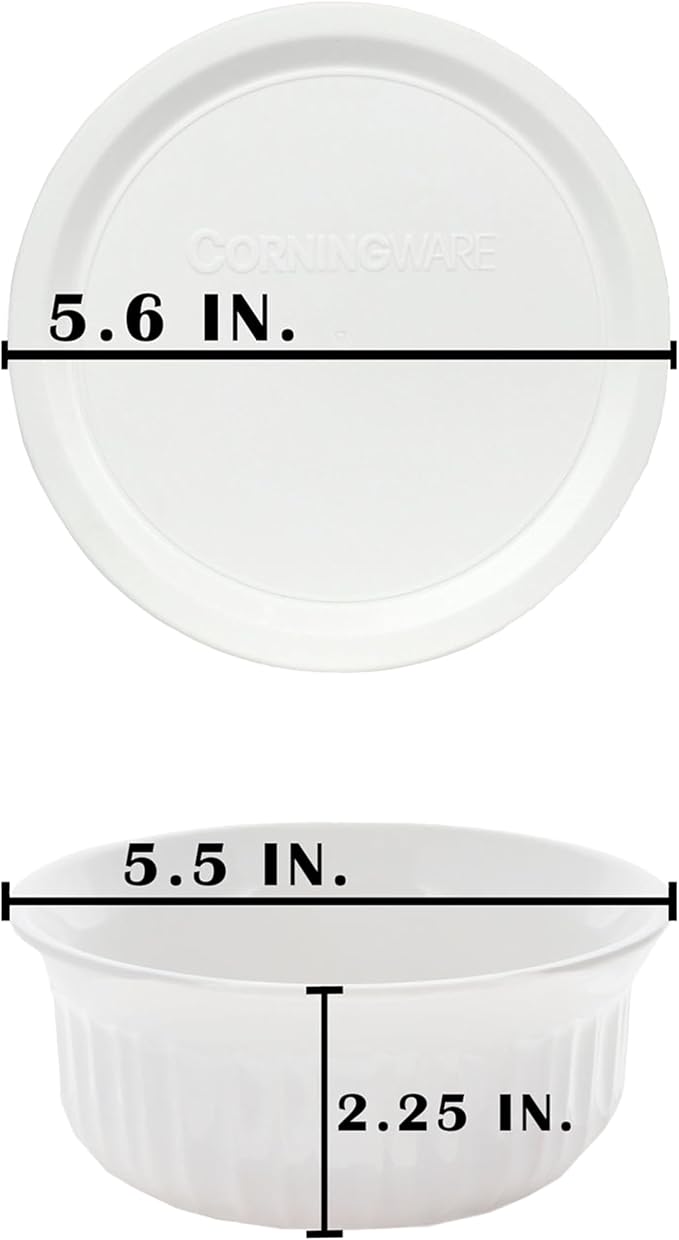 CorningWare FS16 16oz Round French White Casserole Dish w/F-16 French White - Image 6