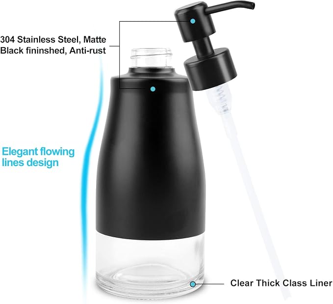AUMIO Soap Dispenser with Non-Slip Silicone Pad, 2 Pack Kitchen Dish Refillable - Image 4