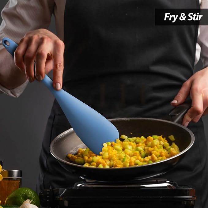 Cooking Spoon for Nonstick Cookwares, VOVOLY Silicone Spoon for Mixing - Image 8