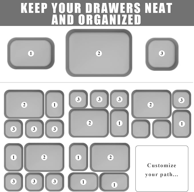 Plastic Drawer Organizers, Bathroom and Vanity Organizer Plastic Tray, Makeup - Image 3