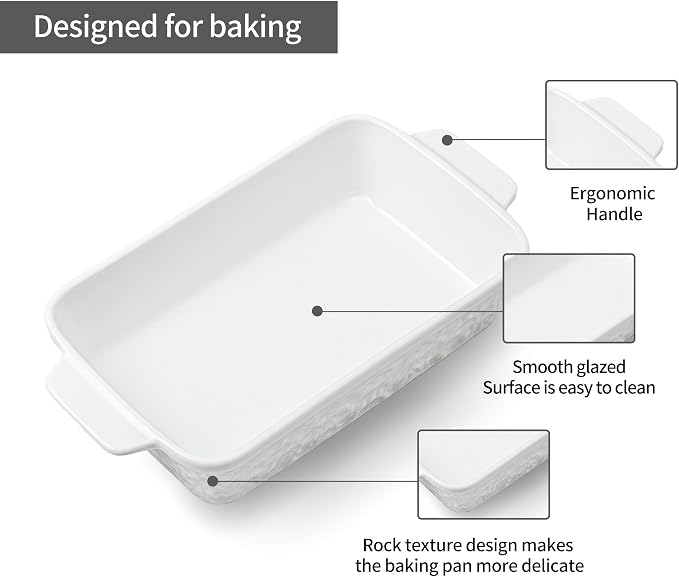 Dafuceramic Casserole Dishes for Oven, Baking Dishes, Ceramic Bakeware Sets of 4 - Image 3