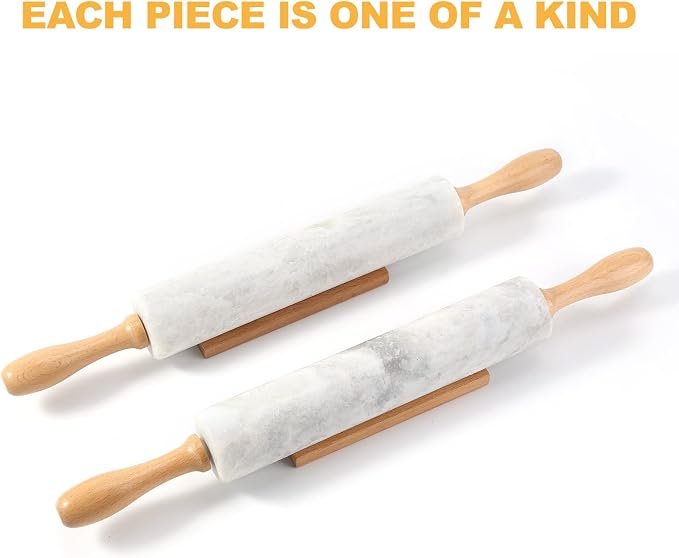 Koville African Natural Marble Rolling Pin, Non-Stick Polished Dough Roller - Image 7