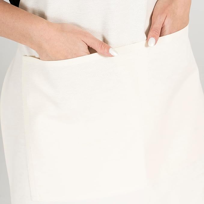 TOSHE Kitchen Apron Waterdrop Resistant Cotton Apron - Image 9