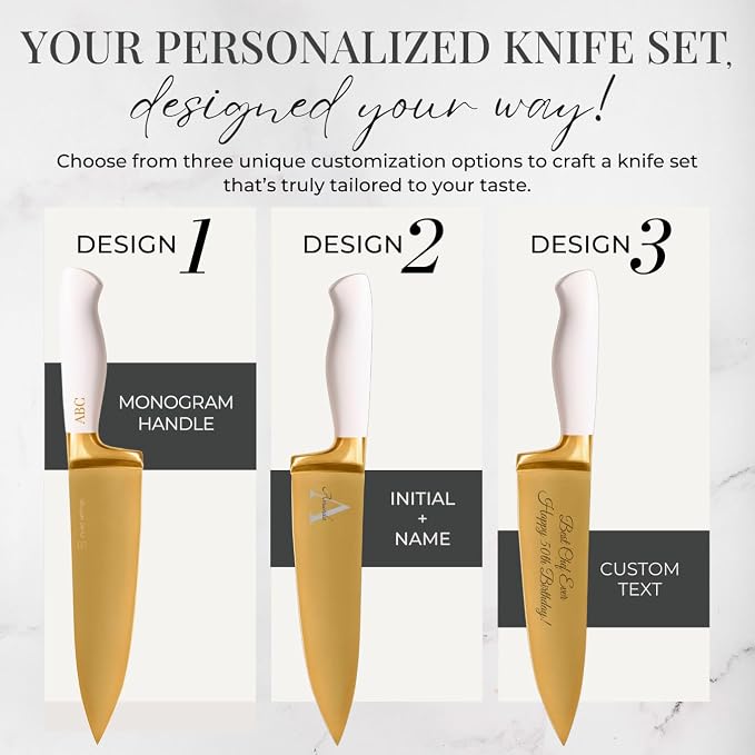 Personalized Gold Knife Set - Image 2