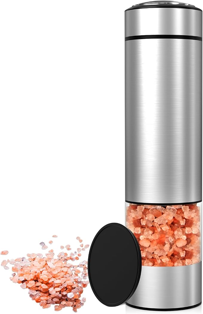 innhom Electric Salt Grinder Pepper Grinder Battery Operated Stainless Steel by innhom
