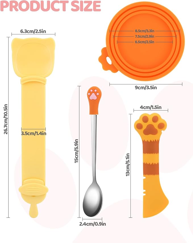 5 PCS Cat Food Can Covers Lids Set, Silicone Pet Food Can Lids - Image 2
