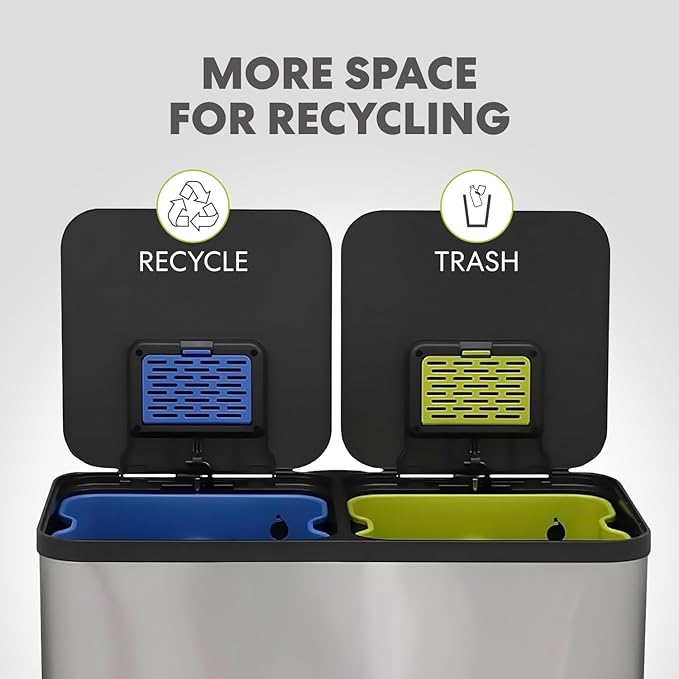 SIMPLI-Magic 21 Gallon Dual Compartment Kitchen Trash Can - Image 5