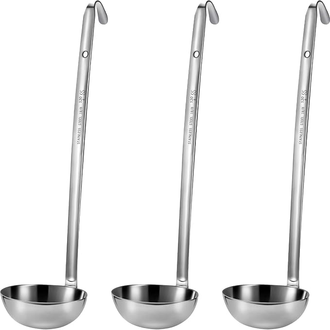 meekoo 3 Pieces Stainless Steel Ladle Soup Handle Ladle by meekoo